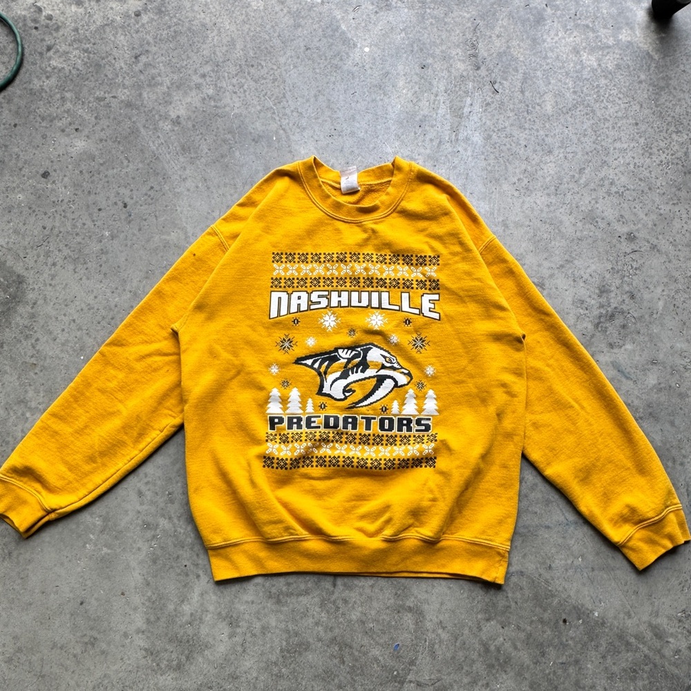 Nashville Predators NHL Ugly Christmas Crewneck Sweatshirt M